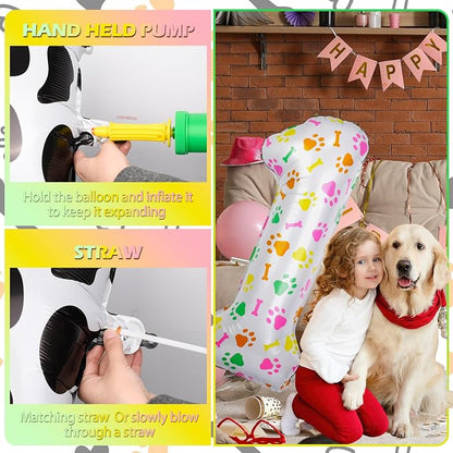 40 Inch Multi-color Dog Paw Birthday Balloons, Numeral 1 Birthday Balloons - Image 4
