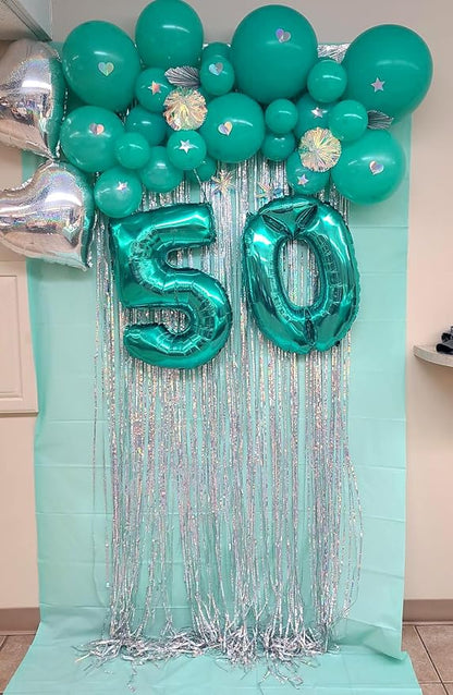 5 Balloon Numbers Party Decorations, 40In Blue-green Balloons - Image 3