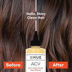 dpHUE Apple Cider Vinegar Hair Rinse, 8.5 oz - Shampoo Alternative, Scalp Cleanser & Post Workout Rinse - Removes Buildup & Sweat - Protects Natural Hair Oils