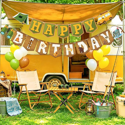 Camping Happy Birthday Banner Camping Birthday Party Decorations Camping Party - Image 9