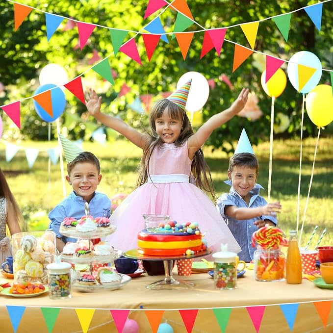Tatuo 200 Feet Solid Pennant Banners Flags String Triangle Hanging DIY Bunting - Image 7