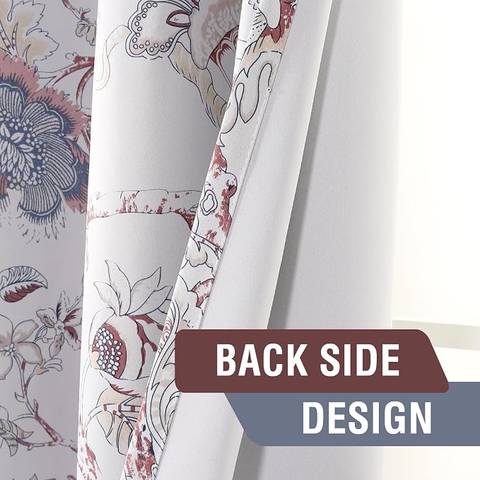 H.VERSAILTEX Blackout Curtains 96 Inch Length 2 Panels Set Floral Print Curtain - Image 6
