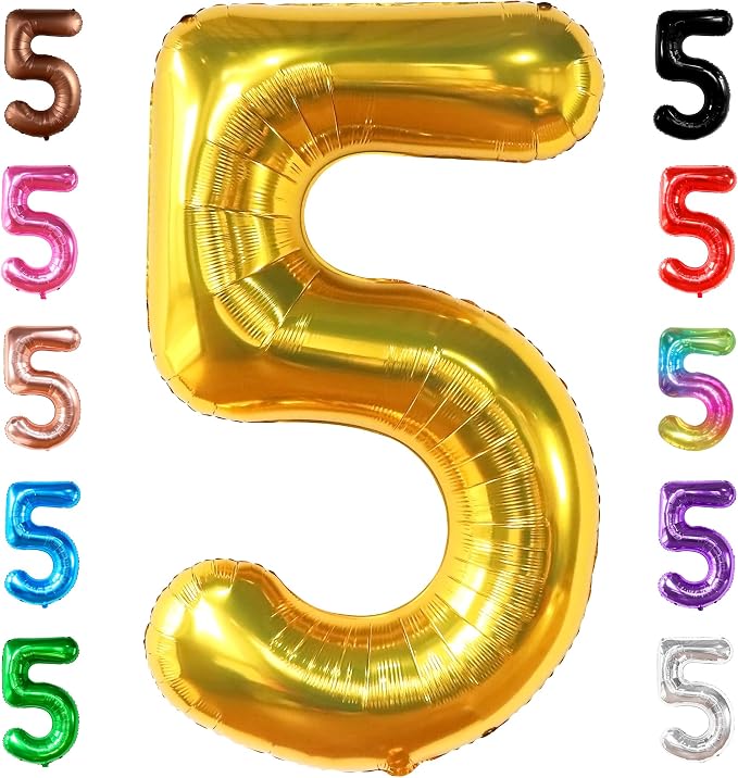 KatchOn Foil Gold Number 5 Balloons by KatchOn