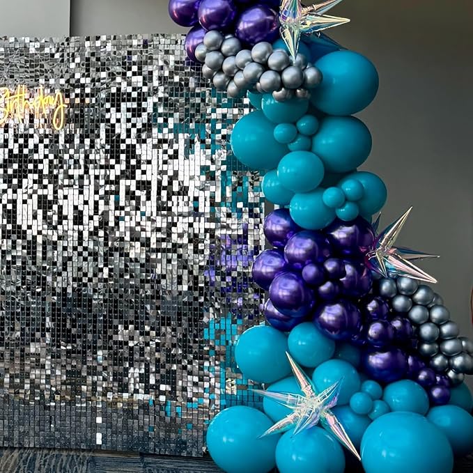 Black Purple Teal Blue Balloons, 12 Inch Metallic Blue Purple Teal Blue - Image 8