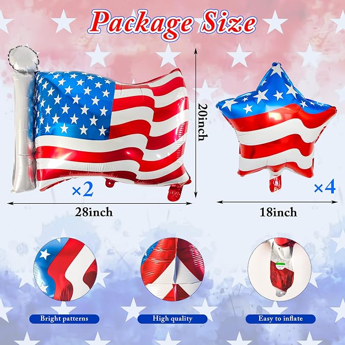 6PCS Patriotic Balloon Set - Image 5