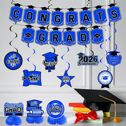Graduation Decorations 2026 Blue Themed Set - Image 5