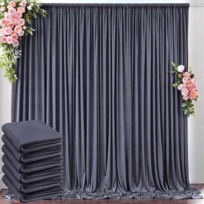 30 ft x 10 ft Wrinkle Free Charcoal Backdrop Curtain by Outpain