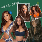 Chocolate Brown 13x6 HD Lace Front Wigs Human Hair Body Wave Wig Lace Frontal Pre Plucked New Trend M Hairline Lace Frontal 200% Density Colored Brown Wigs Human Hair For Women 26 Inch