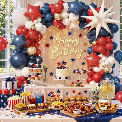 143pcs Red White and Blue Balloon Arch Kit White Navy Blue Red Balloons | 4th - Image 5