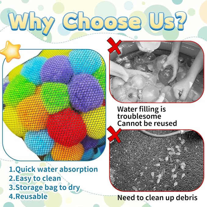 60 Pcs Reusable Water Balloons, Soft Splash Balls - Image 4