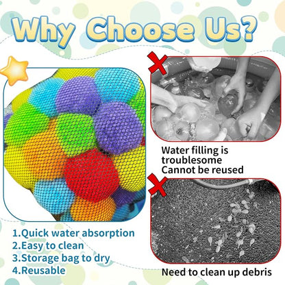 60 Pcs Reusable Water Balloons, Soft Splash Balls - Image 4