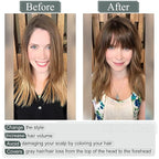SEGO Hair Toppers for Women Real Human Hair with Thinning Hair, Toppers Hair Clip in Toppers with Front Bangs 150% Density Silk Base -14 Inch #18/613 Ash Blonde Mix Bleach Blonde