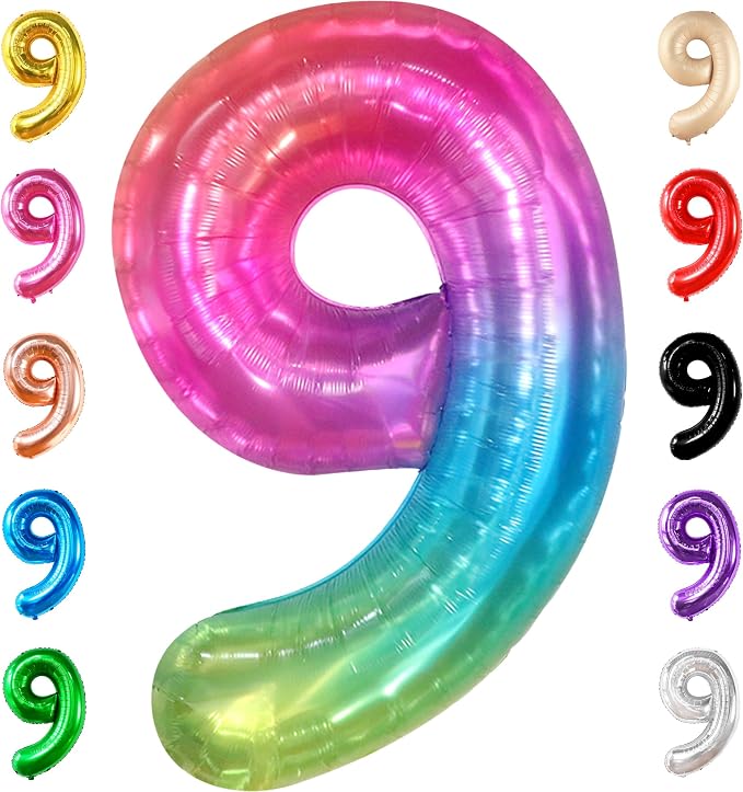 KatchOn, Rainbow Number 9 Balloon by KatchOn