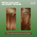 Clairol Natural Instincts Demi-Permanent Hair Dye, 7RG Dark Rose Gold Blonde Hair Color, Pack of 3