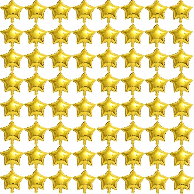 Gold Star Balloons, 50 Pieces 5" Star Balloons, Small Gold Foil Star Balloon | by PSKJATIN