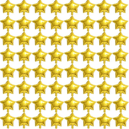 Gold Star Balloons, 50 Pieces 5" Star Balloons, Small Gold Foil Star Balloon | by PSKJATIN