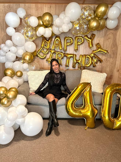 Number 8 Balloons 40 Inch Gold Balloon Birthday Decorations - Image 4