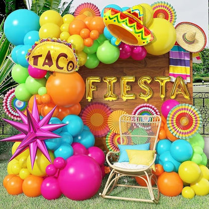 Fiesta Balloon Arch Kit, Rainbow Balloon Garland by Govpy