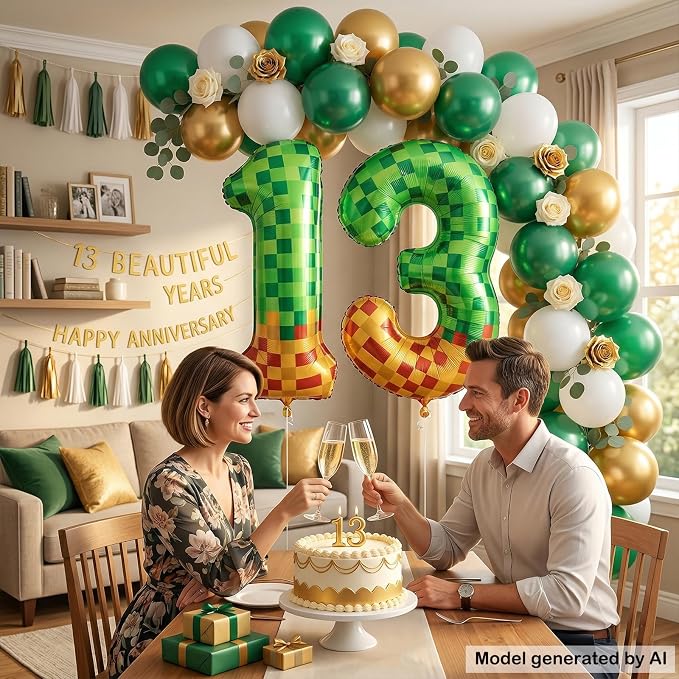 40 Inch Pixel Foil Number 13 Balloon - Image 6