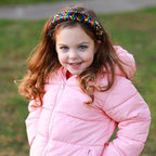 FROG SAC Flip Sequin Headband for Girls, Wide Headbands for Kids, Sparkly Sequined Toddler Hair Bands, Sparkle Head Band Hair Accessories, Easter Basket Fillers Stocking Stuffers (Rainbow/Gold)