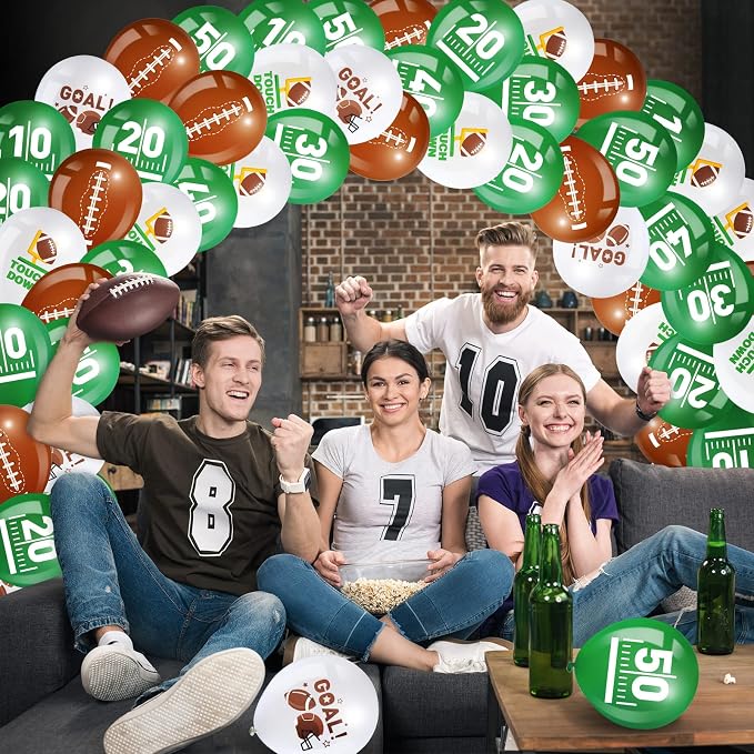 Censen 45 Pieces Football Balloons 12 Inch Sport Latex Balloons Football Party - Image 7