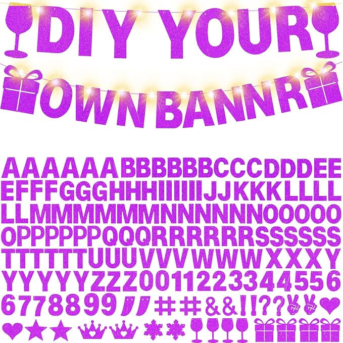 DIY Customizable Banner Letter Banners Party Supplies by WELITTCON