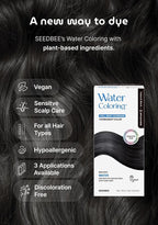 Korean Permanent Hair Dye, Powder Hair Color Kit, Natural Black, Gray Hair Coverage, Plant-Based Formula, Easy Application for Roots, Short & Long Hair, Vegan, Just Mix with Water (3 Powder Packets)