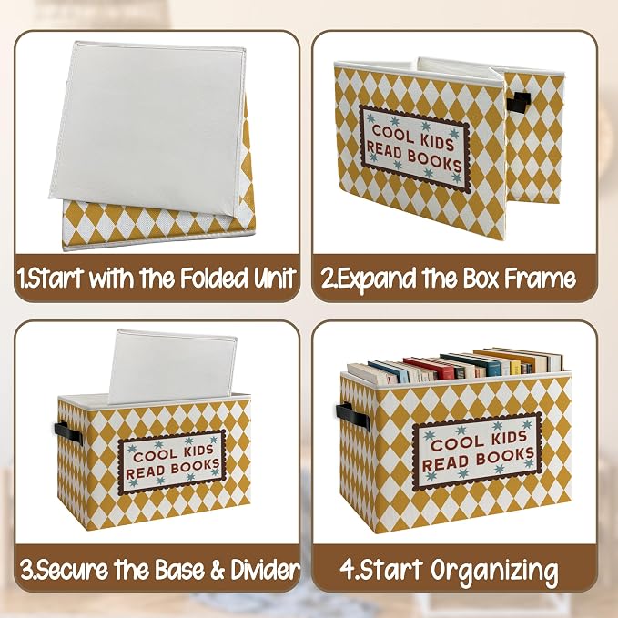 Book Classroom Kids Foldable Storage Bins Box - Image 4