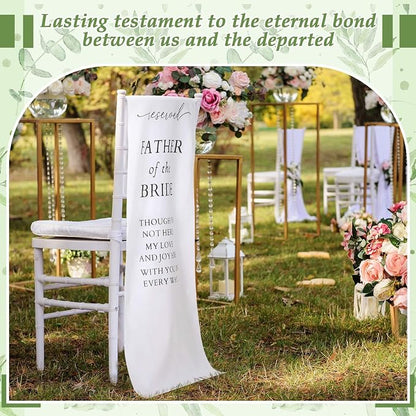 HunnmingRe Father of the Bride Wedding Memorial Reserved Chair Sign Banner in - Image 5