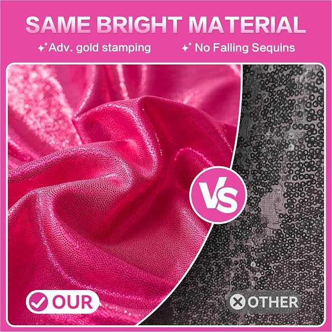 gogoparti 10x10FT Hot Pink Sequin Backdrop Curtain - Image 2