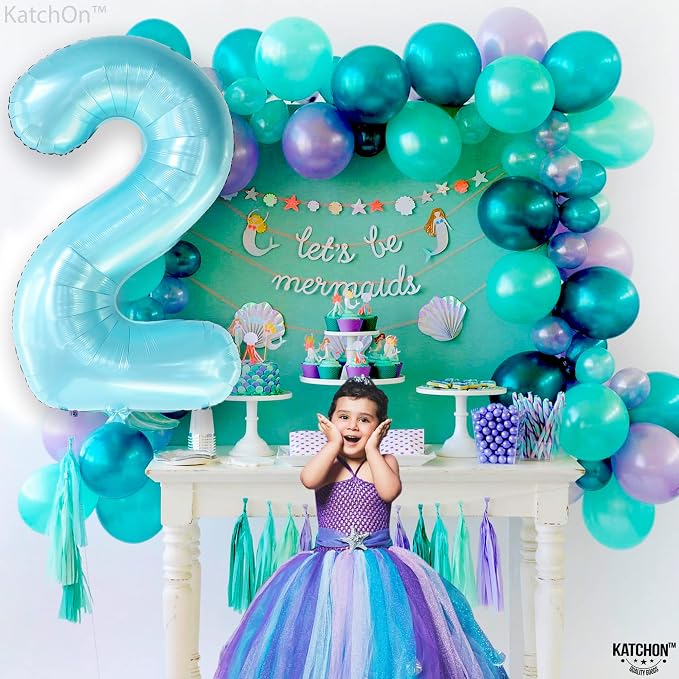 KatchOn Light Blue Number 2 Balloon 40 Inch | Light Blue 2 Balloon Number - Image 8