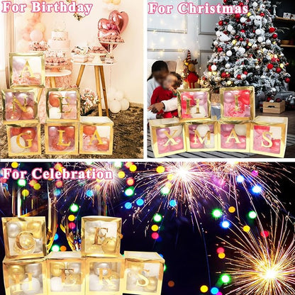 Baby Boxes with Letters, 6 Transparent Balloon Boxes with 78 Letters & Numbers - Image 5