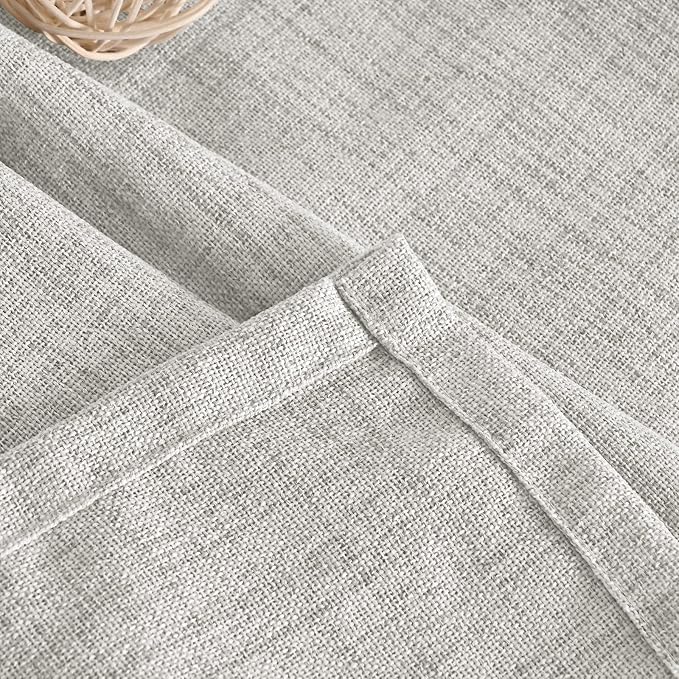 YoungsTex Light Grey Linen Curtains 48 Inch Length, Short Light Filtering - Image 8