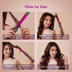 SKG Automatic Rotating Curling Iron, 1-Inch Ceramic Barrel, 2-Way Rotation, 3 Heat Levels, 60s Fast Heating, 30-Min Auto Shut-Off, Dual Voltage, for Effortless Beach Waves & Curls