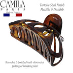 Camila Paris NV109 2PK French Hair Clip for Women Thick Hair for Long Curly Wavy Hair, Girls Hair Claw Clips Fashion Styling Hair Accessories for Women, Strong Hold Grip, Made in France