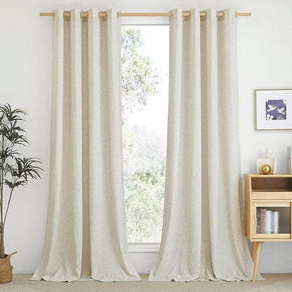 NICETOWN Rustic Linen 144 inch Long Curtains by NICETOWN