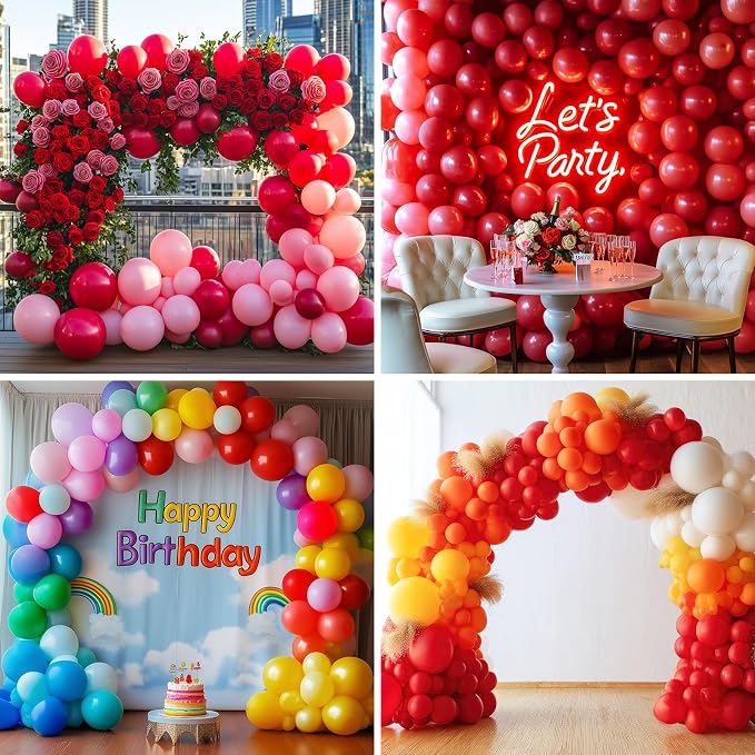 APLANET 150pcs Red Balloons Different Sizes 18 12 10 5 Inch, Valentine's Day - Image 8