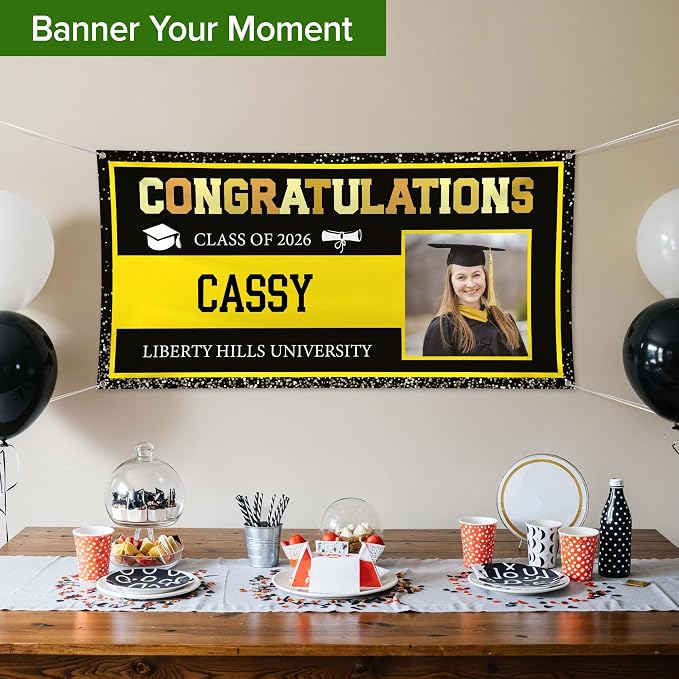 Graduation Banner, Custom Class of 2026 Image Graduation Banner Backdrop - Image 3