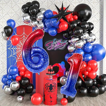 40 Inch Spider Theme Number Foil Balloons, Large Number 16 Balloons - Image 7