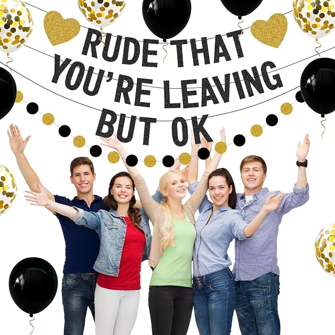 Rude That You're Leaving But OK Banner, Going Away Party Decorations - Image 6