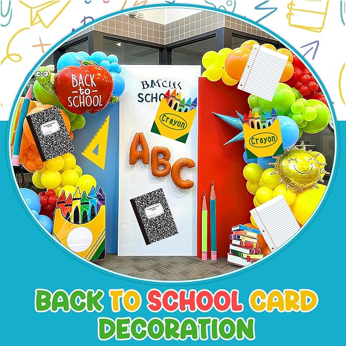 8 Pcs Back to Party Paper Cards Sets 13.8 Inch Colorful Stationery Design Cards - Image 6