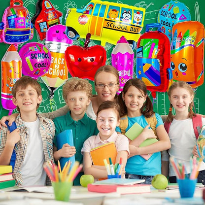 38 Pcs Back to School Balloons, School Helium Mylar Balloon, Apple Pencil - Image 4