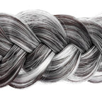 DIGUAN Wide Messy Braided Headband With Teeth Synthetic Hair Plaited Headband High Elasticity Braids Chunky Fishtail Braided Hair Band Hairpiece for Girls Women Beauty Accessory (Dark Gray)