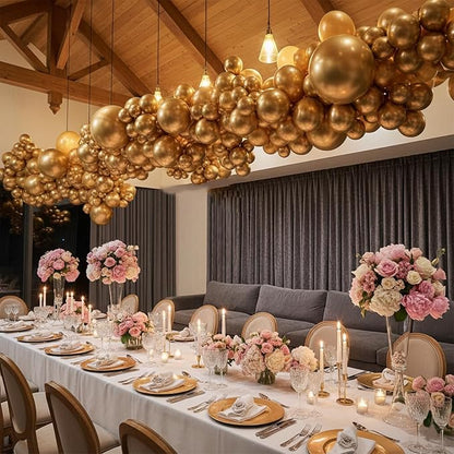 Patimate Gold Metallic Chrome Latex Balloons 100 Pack 12 Inch Gold Balloons | - Image 4