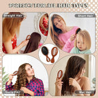 12 Pcs Football Mini Detangler Brush, Mini Travel Hair Brush, Bristles Plastic Detangling Brush, No Tangle Soft Flexible Bristles for Straight, Curly, Thick Hair for Football Team Gift Sport Party