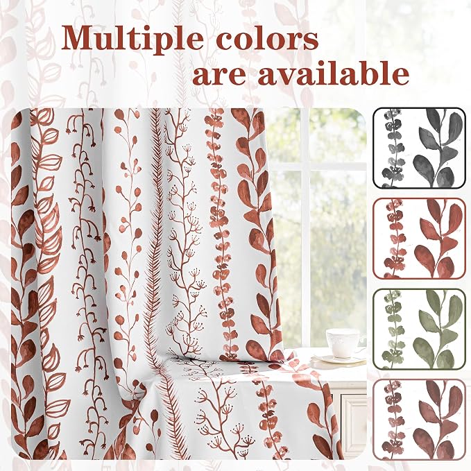 Terracotta Blackout Curtains 95 Inches Long 2 Panels - Image 2