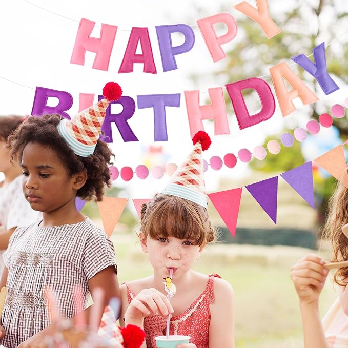 CANREVEL 3 PCS Pre-Strung 3D Happy Birthday Banner Decorations, Happy Birthday - Image 2