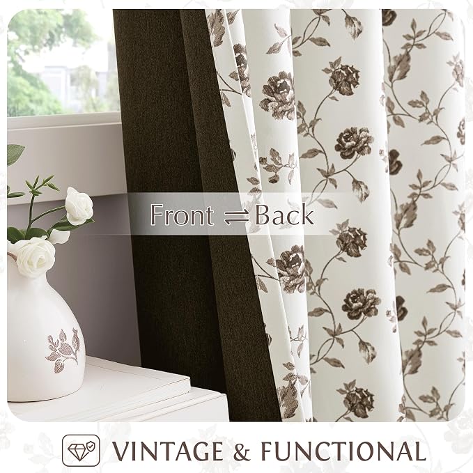 Beauoop Floral 100% Blackout Curtains - Image 3