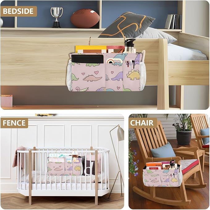 Bedside Caddy Metal Frame Hanging Organizer Bunk Bed Dorm Accessories Hook And - Image 8