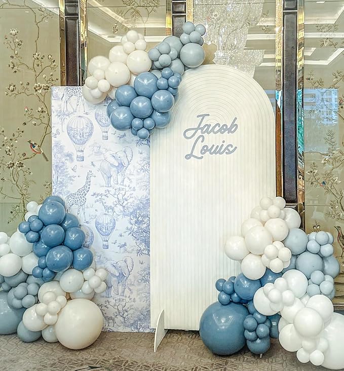Dusty Blue Latex Balloons, Baby Shower Party Decorations - Image 6